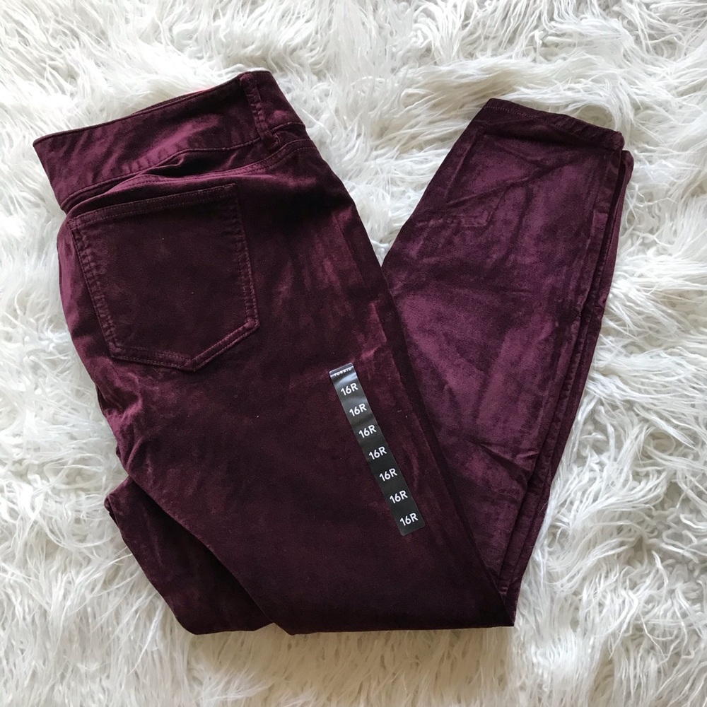 🆕TORRID JEGGING - STRETCH VELVET BURGUNDY PURPLE - Picture 6 of 16